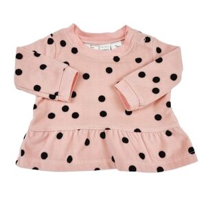 24M Carter's Pink and Black Polka Dot Fleece Toddler Top